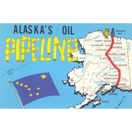 Found Image Press – wholesale Magnet – Magnet AK-184 Alaska's Oil Pipeline Map