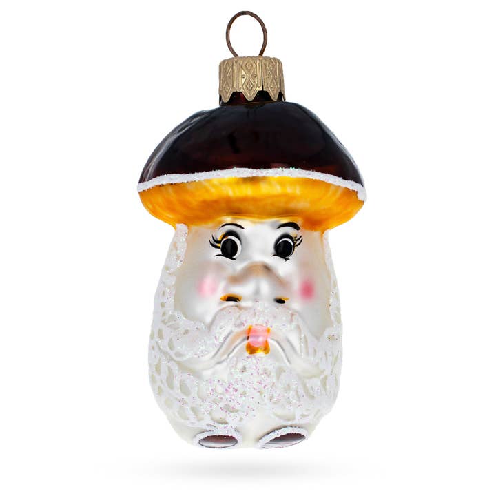 Wise Grandpa Mushroom Glass Christmas Ornament for wholesale by BestPysanky