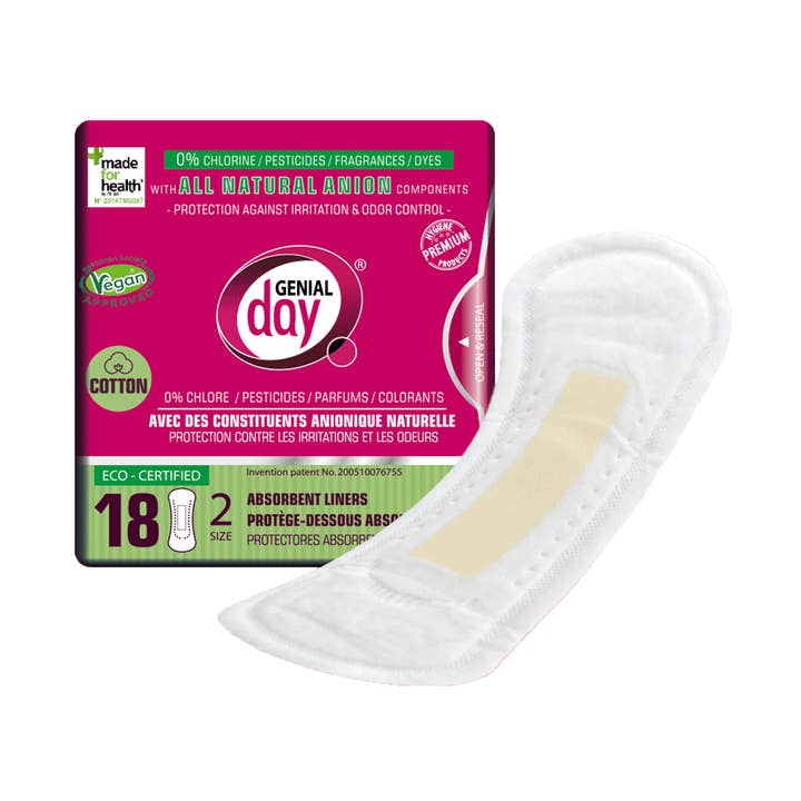 ECO-certified Absorbent Cotton Liners with Anion Strip for wholesale by Genial Day
