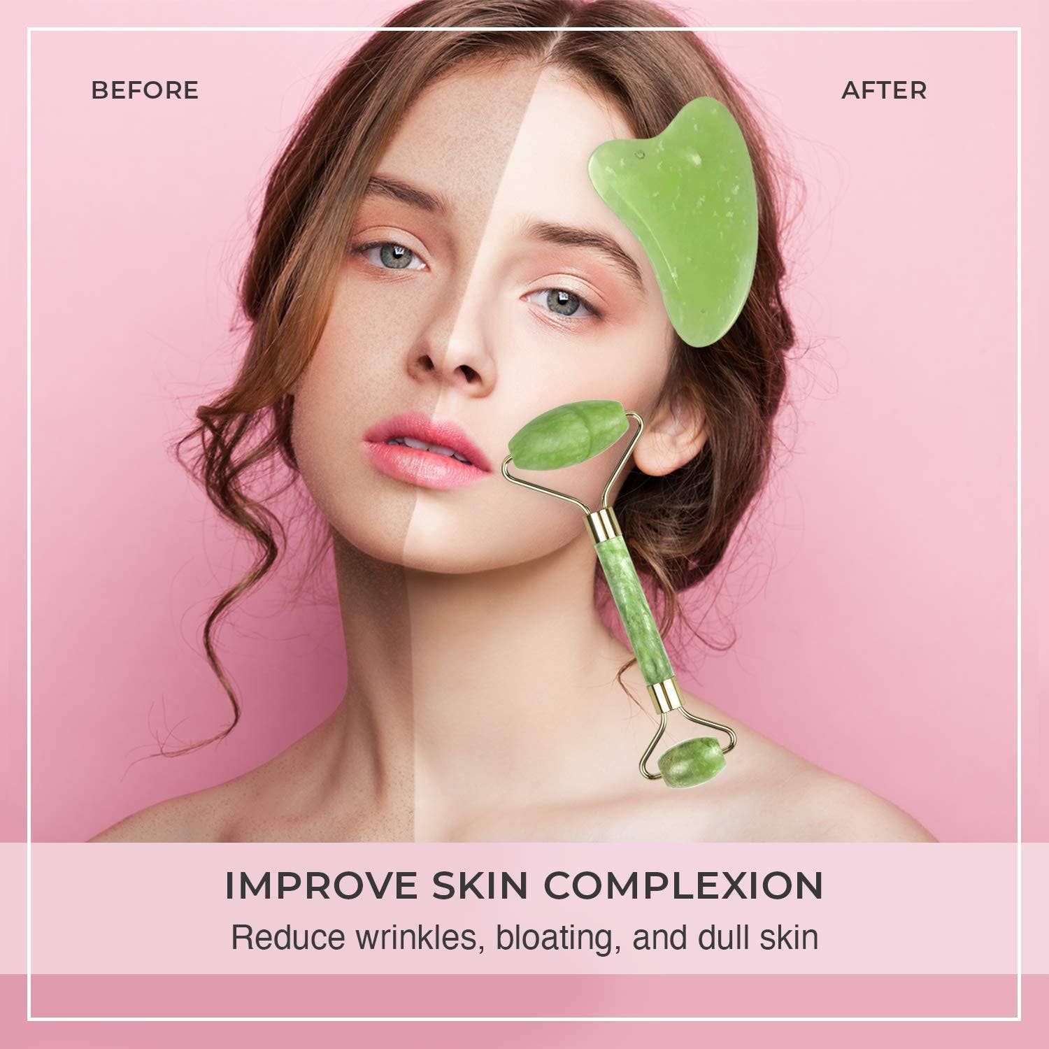 Lindo - Wholesale Gua Sha Tool - Rollerbrite Jade Roller & Guasha Tool Kit6