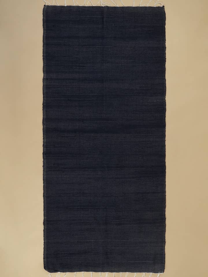 Cotton Handwoven Rug in Midnight Navy - Large for wholesale by SŪQ