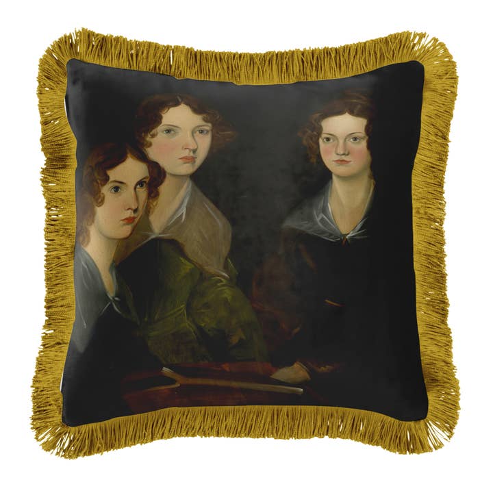 Brontë-zusters fluwelen kussen met franjes voor wholesale door ART CUSHIONS