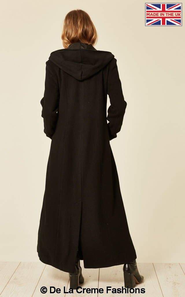 De La Creme Fashions - Vendita all'ingrosso Cappotto - Donna - Cappotto lungo oversize da donna in misto lana con cappuccio2