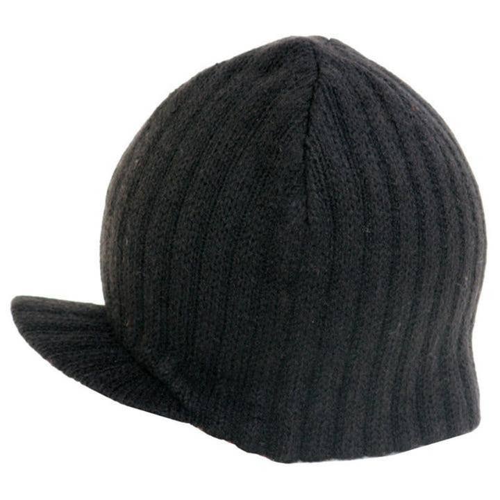 Svart Knuckleheads Svart Skärm Beanie med Märke För Barn för wholesale på Faire
