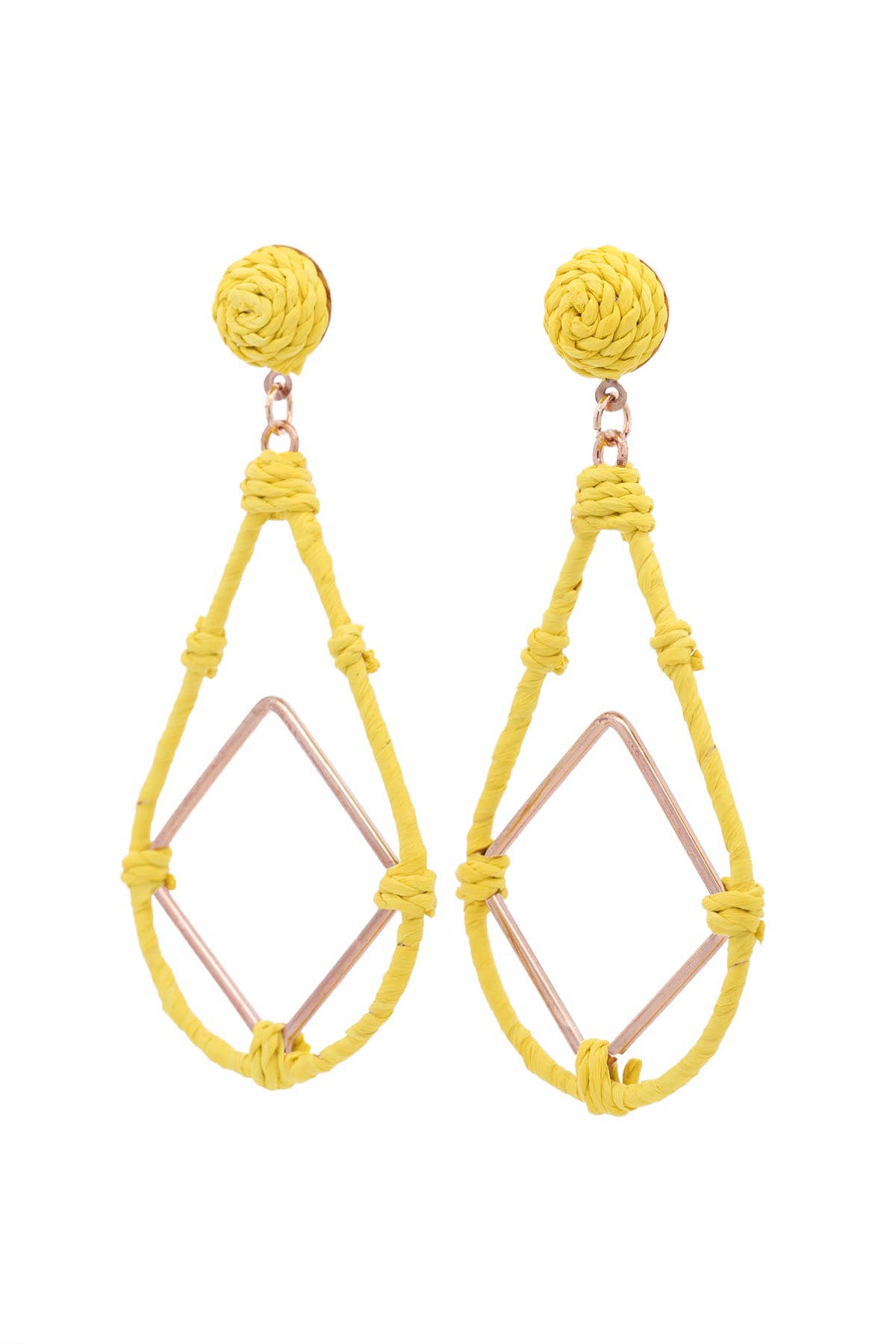 Urbanista Outlet - Vente Boucles d'oreilles pendantes - Boucles d'oreilles Raffia Open Leardrop avec Dia Drop6