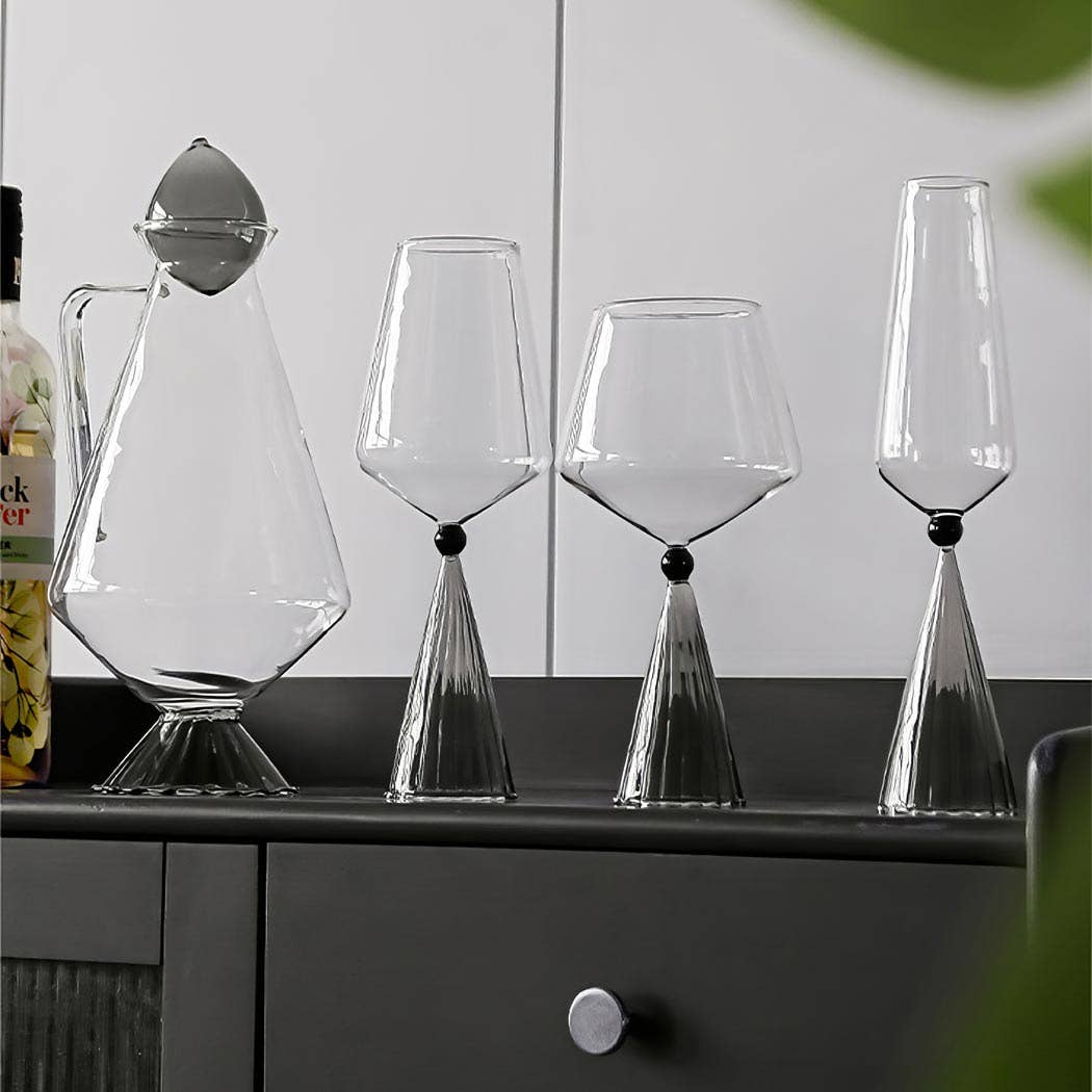 TUTU Home – Engroshandel Karaffel – "Black Jupe" Glas Karaffel – Moderne Vinkaraffel3