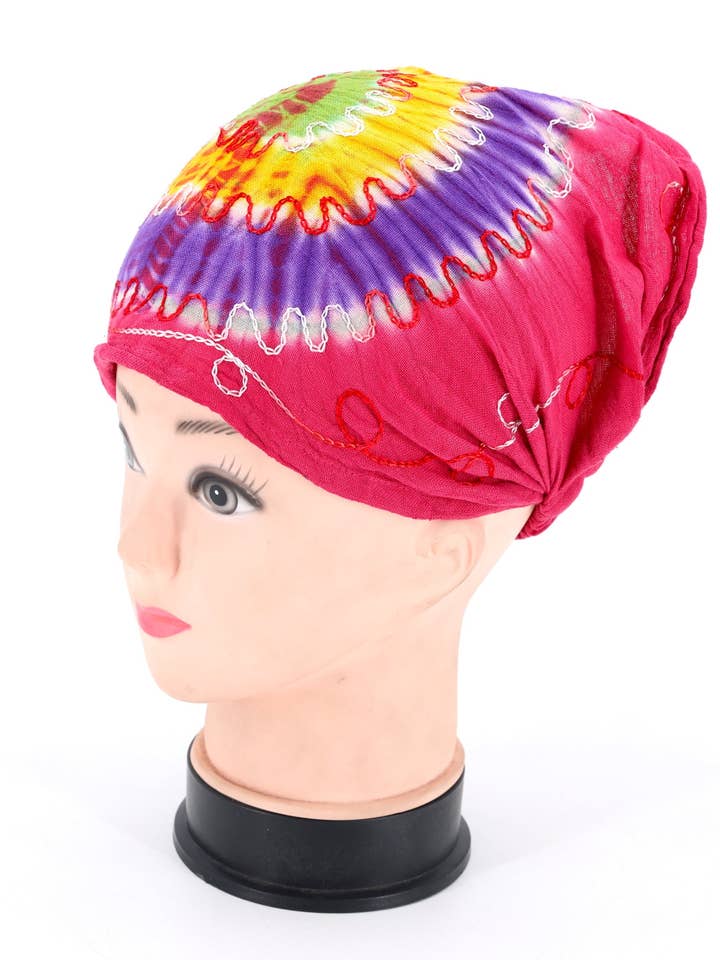 Cotton Hippie Handmade Tie Dye Embroidered Bohemian Headband for wholesale by Himalaya Handmade