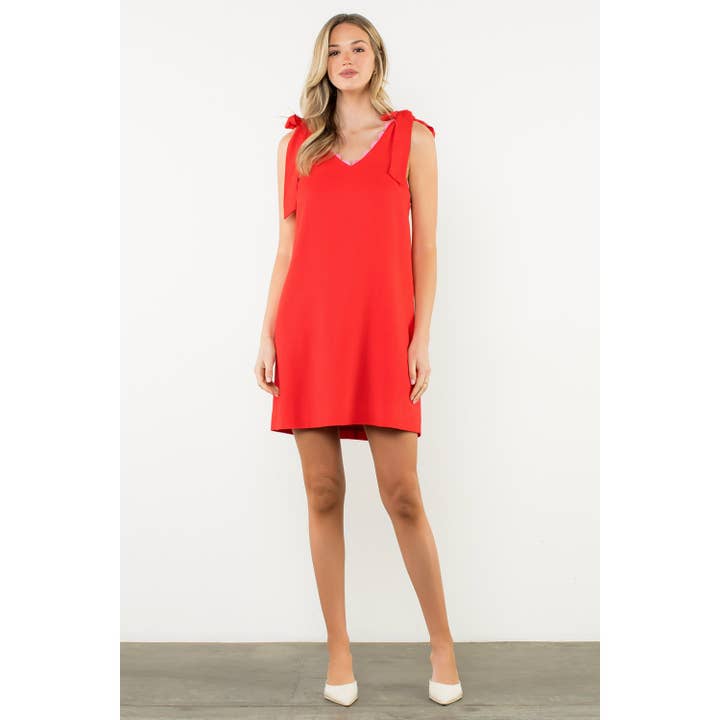 Scallop Trim Tie Strap Dress for wholesale by THML