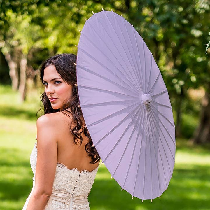 Weddingstar Inc. – wholesale Umbrella – Women's – Pretty Paper Parasol With Bamboo Handle - Lavender1