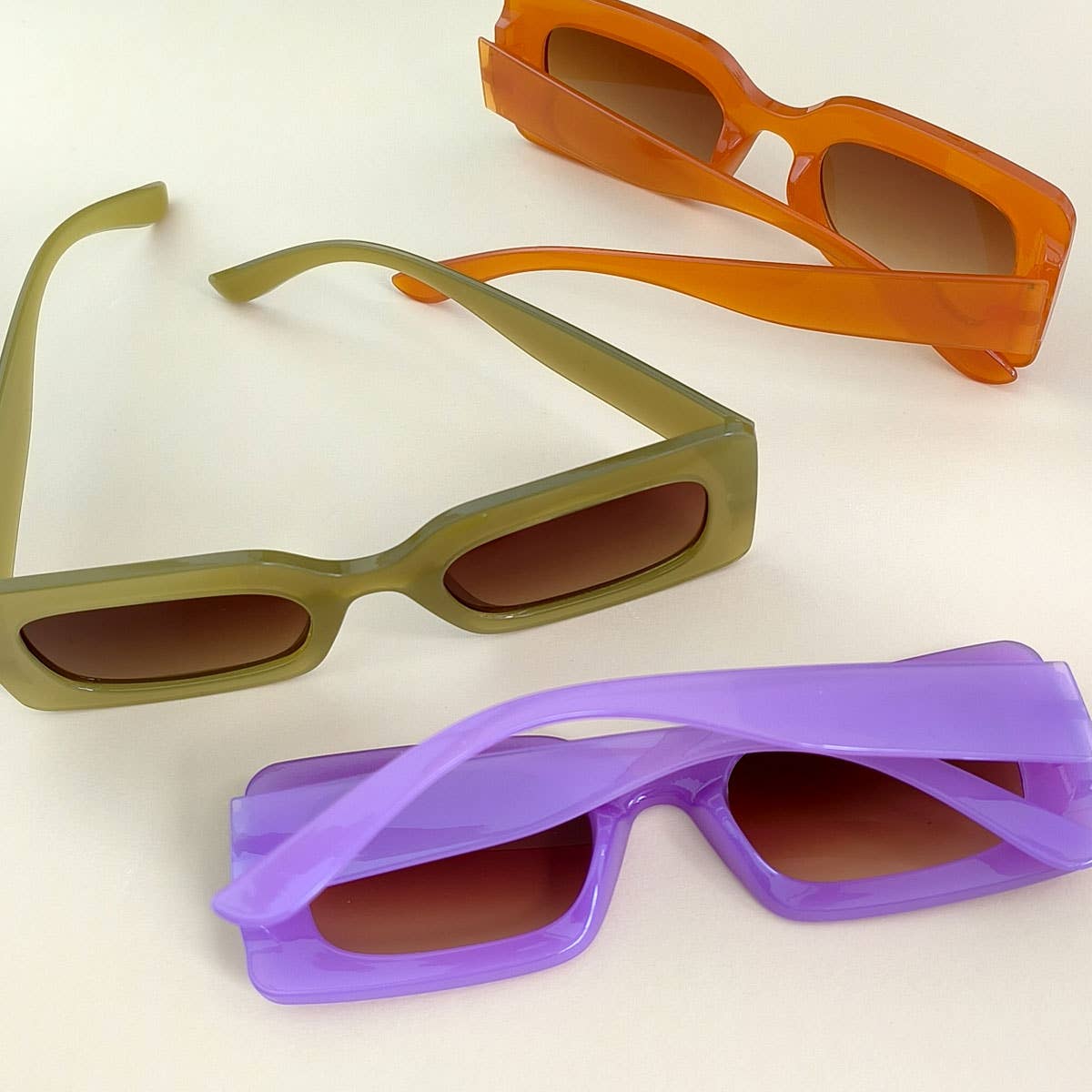 ACCITY - Wholesale Sunglasses - Women's - Trendy Small Square Jelly Sunglasses, Retro Style_CWASG007413