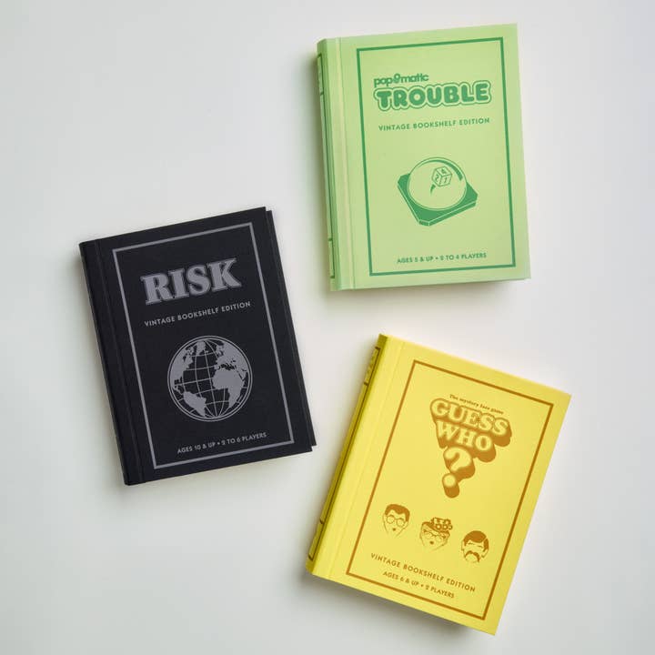 WS Game Company - Wholesale Board Game - Vintage Bookshelf Assortment: Guess Who?, Risk, Trouble1