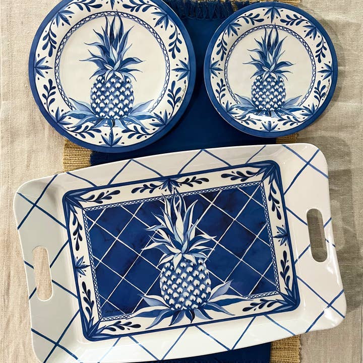 Bamboo Table - Wholesale Dinner Plate - Blue Pineapple Bamboo Dinner Plate11