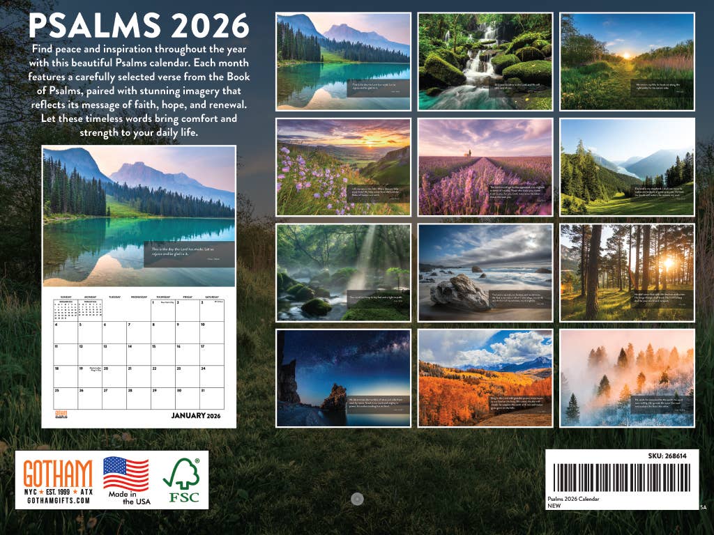 Multi-farve Salme Kalender 2026 Bibel Månedlig Væg 12 Måneder for engroshandel på Faire1