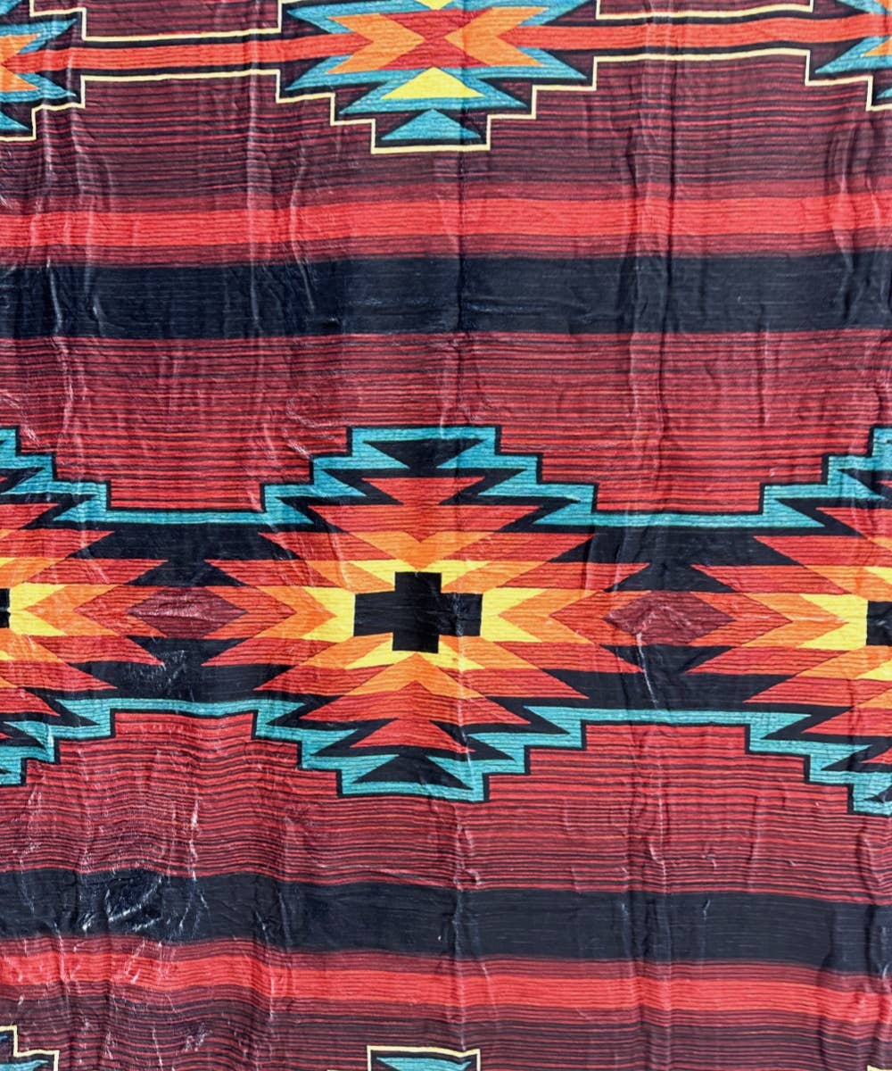 DESHENG ENTERPRISE - Wholesale Throw Blanket - AZTEC WESTERN PRINT FLANNEL BLANKET         1