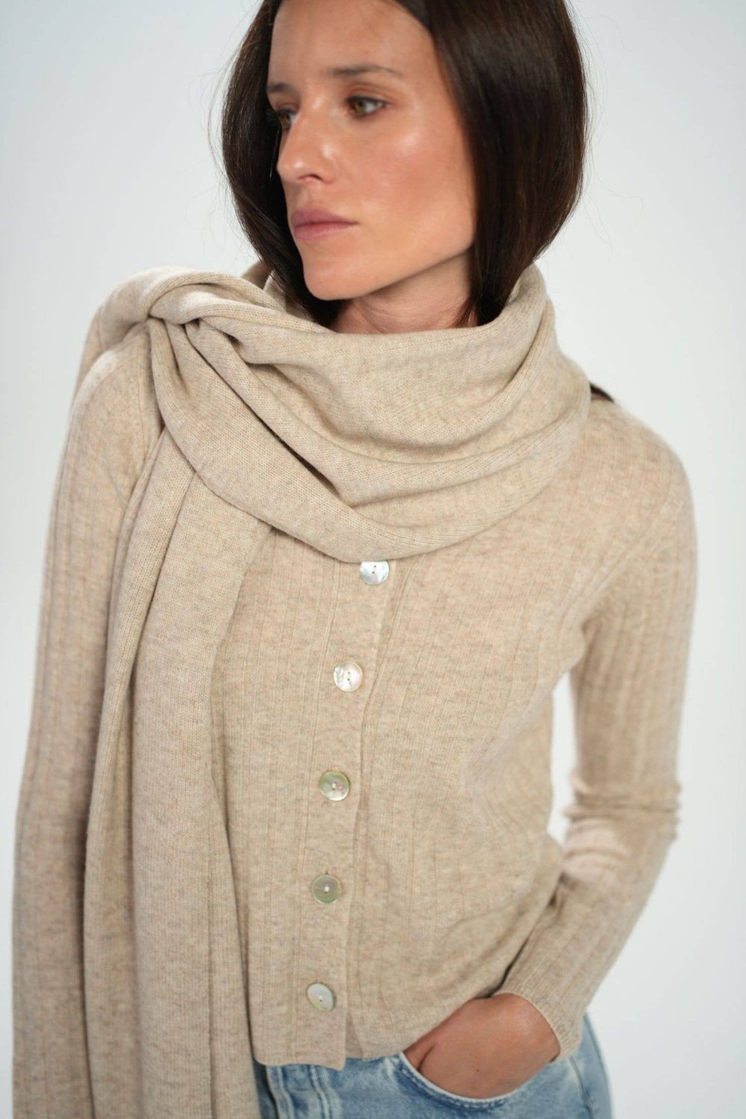 Bel Cashmere S.C. - Venta al por mayor Bufanda - Unisex - Bufanda Grande de Punto de Cachemira y Lana8