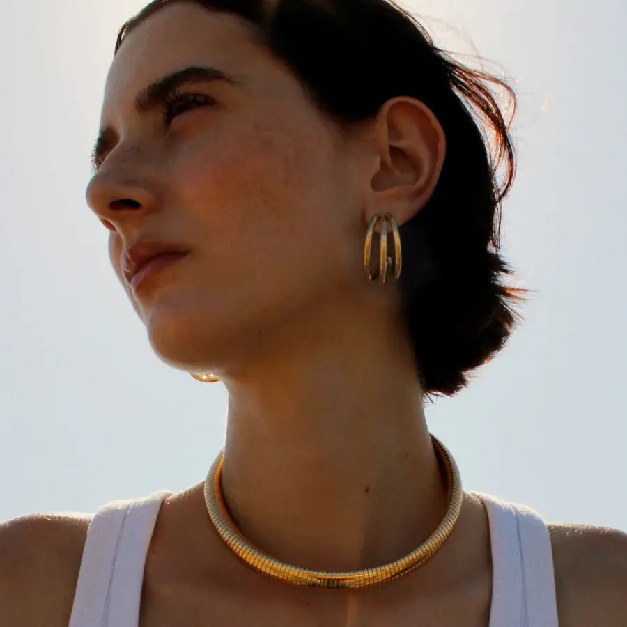 HoopLa - Wholesale Choker/Collar - Tobogas, Cobra Omega Collar Necklace- Steel8