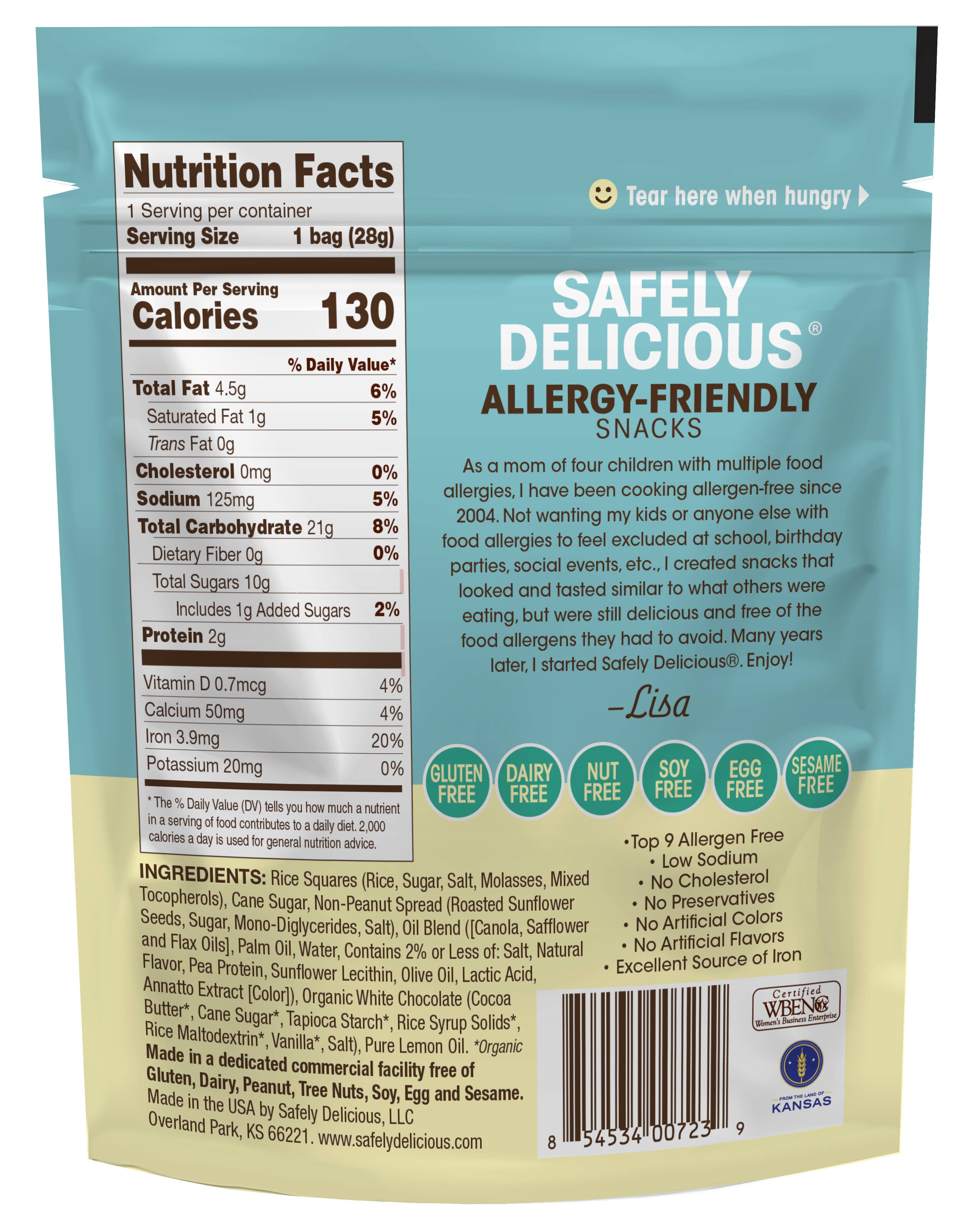 Safely Delicious, LLC - Wholesale Snack Bar - Lemony Bites 1 oz - Allergen Free, Gluten Free, Vegan1