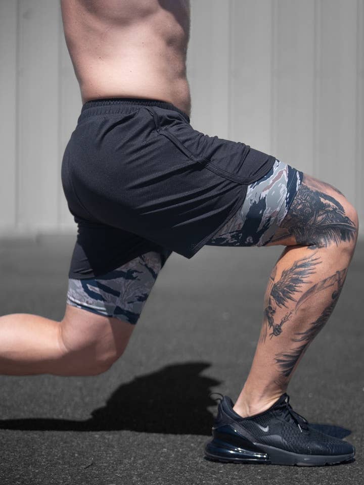 SAVAGE TACTICIANS - Wholesale Athletic Shorts - Men's - 2i1 Lite Gym Shorts - 5 Inch4