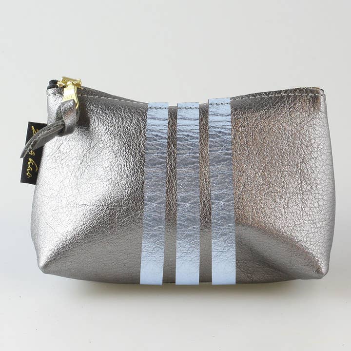 The Metallic Stripe Smaller Makeup Clutch: Turner & Bardot for wholesale by Zina Kao Exclusives