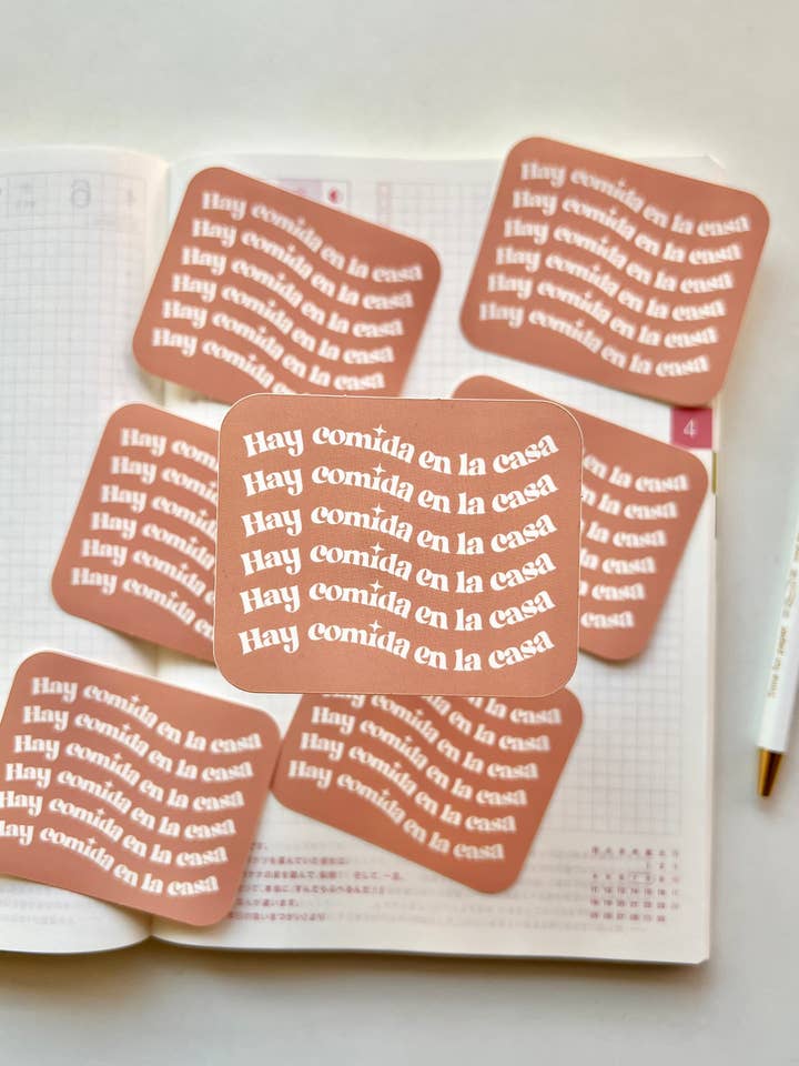 Hay Comida en la Casa (Square) Sticker for wholesale by Marlene Vega Studio