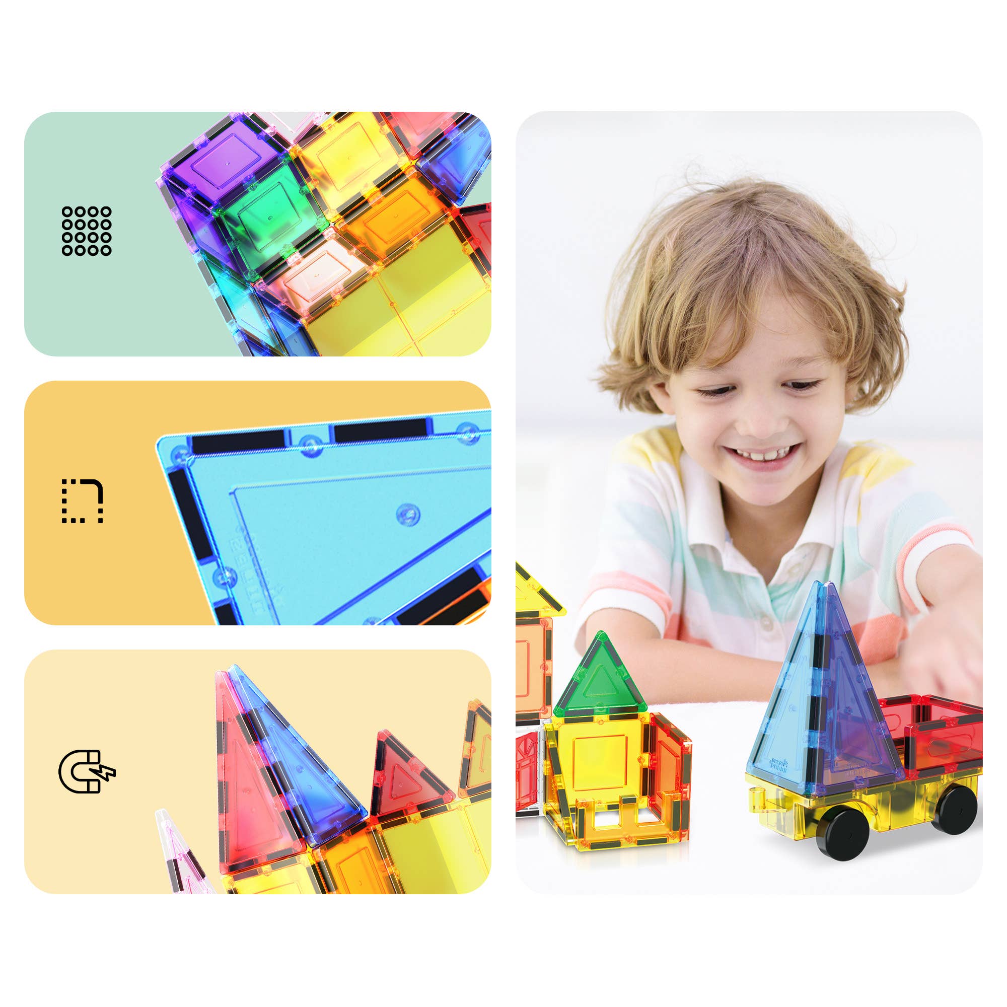 PicassoTiles - Wholesale Toy Set - Kids - PicassoTiles 101pc Magnetic Tile Building Set5