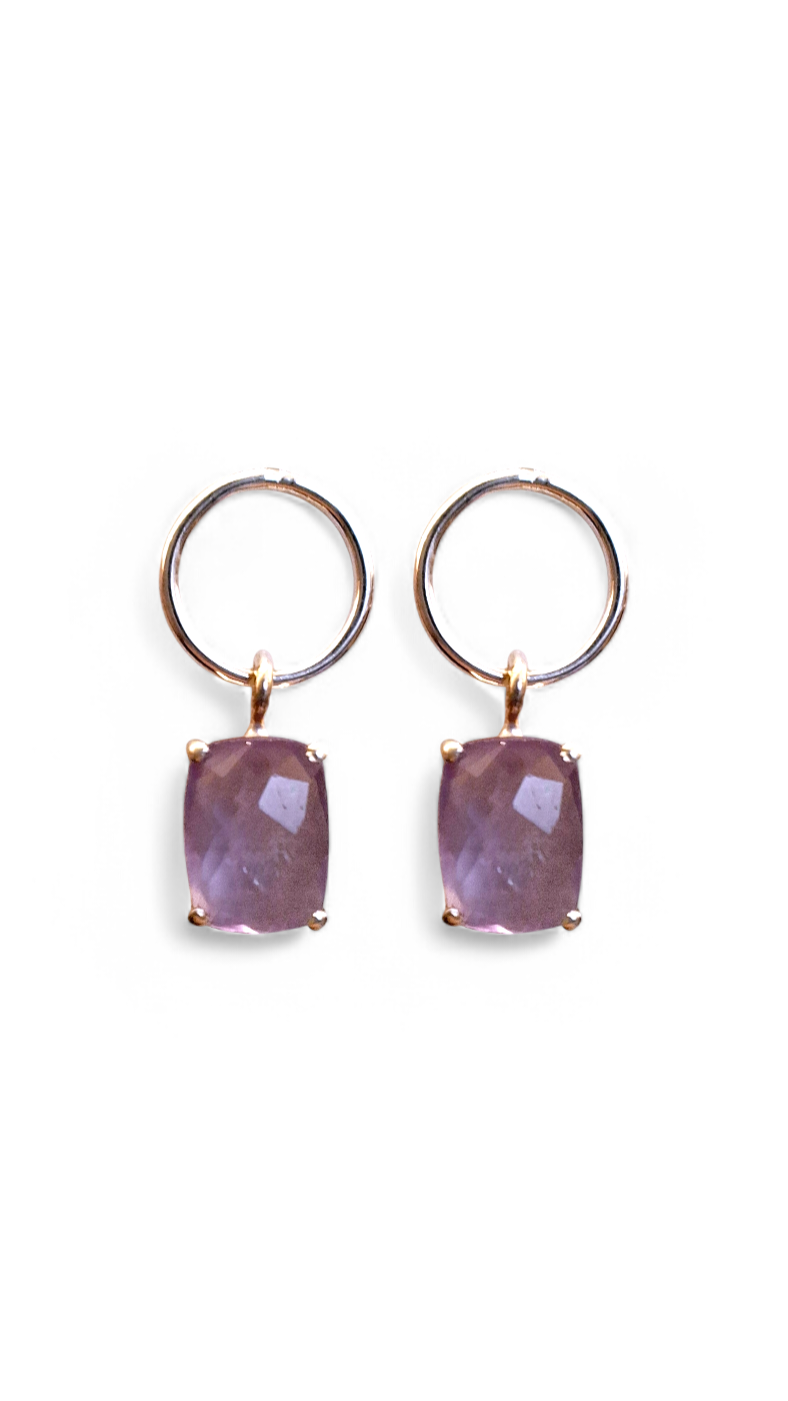 Grethe Winter - Wholesale Individual Charm/Pendant - HAPPY DANCE earrings made of 925 silver with amethyst2