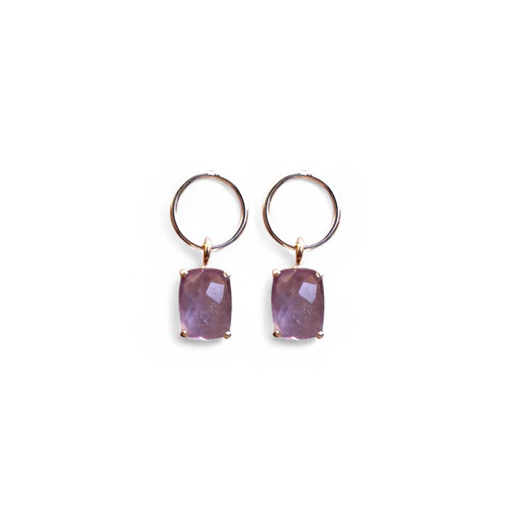 Grethe Winter - Wholesale Individual Charm/Pendant - HAPPY DANCE earrings made of 925 silver with amethyst2