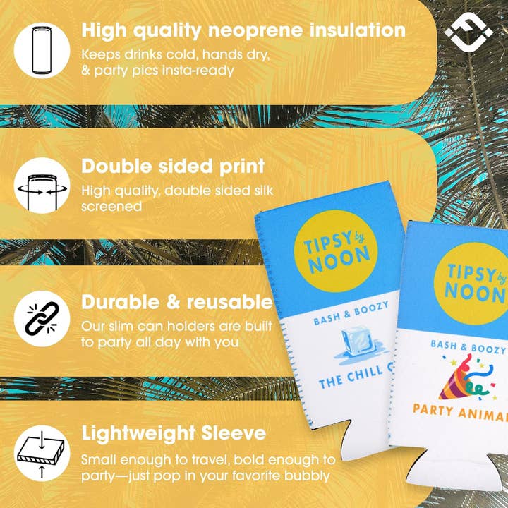 Funky Junque - Wholesale Drink Huggers & Koozies - Bachelorette Slim Can Cooler Set - 4 Pack (Club)1