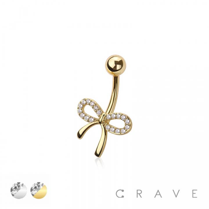 316L KIRURGISK STÅL MULTI CZ SLØJFE NAVLEPIERCING for engroshandel hos CRAVE