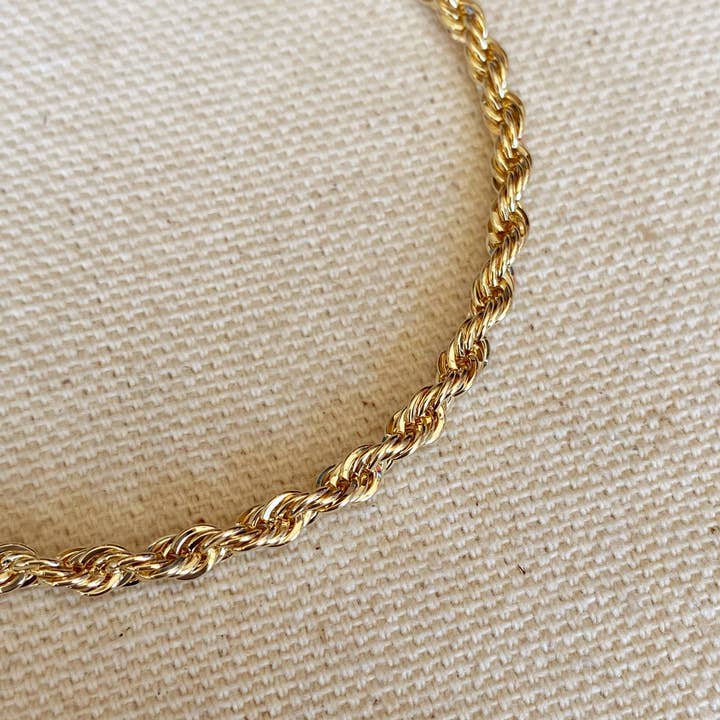 GoldFi - Wholesale Link & Chain Bracelet - 18k Gold Filled 3mm Rope Bracelet