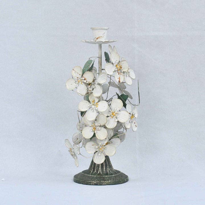 Lila Rasa - Vendita all'ingrosso Portacandele - Portacandele Bianco a Forma di Fiore Piccolo
