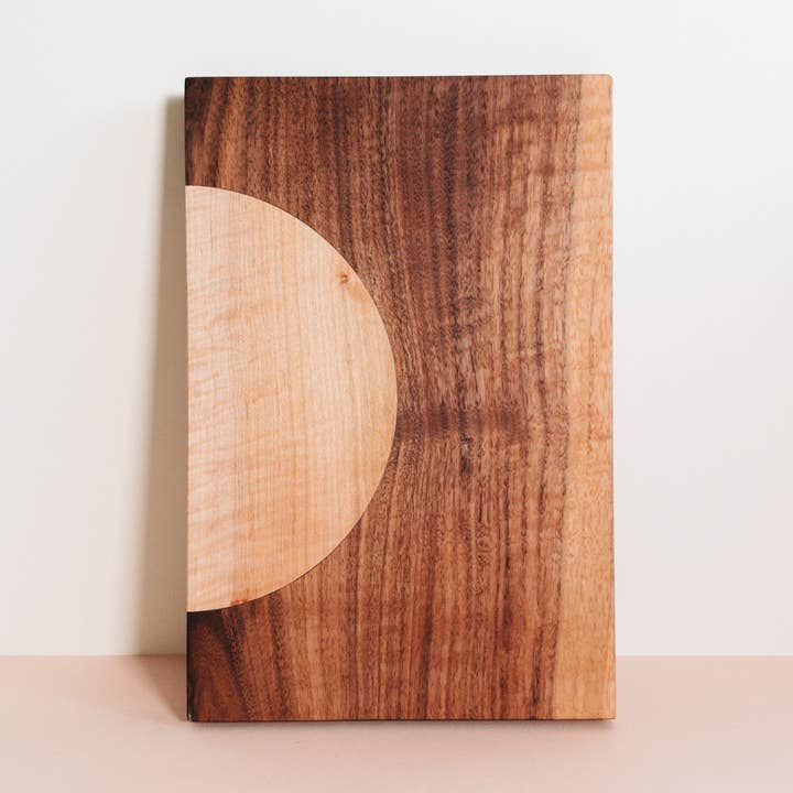 Sunrise Serving Board - Maple & Walnut for wholesale by Warwood Made