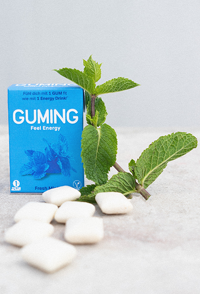 Guming GmbH - Vendita all'ingrosso Gomme da masticare - Energetica gomma da masticare al gusto menta e eucalipto2
