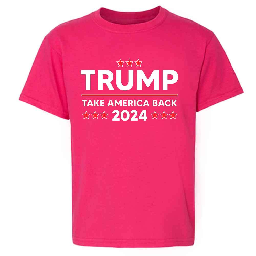 Pop Threads – Engroshandel T-shirt med serigrafitryk – til børn – Donald Trump 2024 Take America Back MAGA T-shirt til børn og unge7