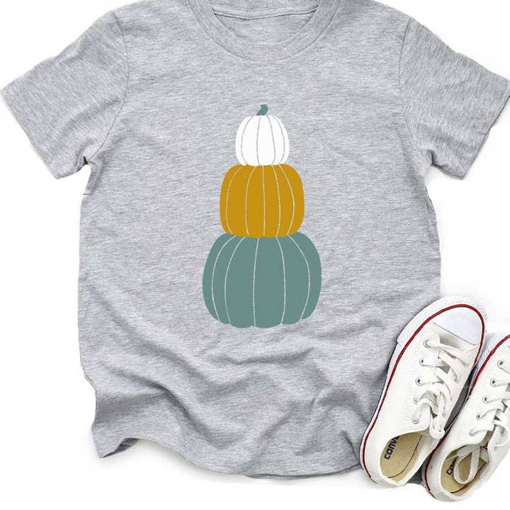 Stacked Pumpkin Kids Graphic Tee for wholesale by Kids By Kissed Apparel