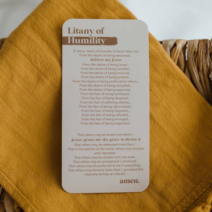 Litany of Humility Prayer Card for wholesale by Abundance of Grace