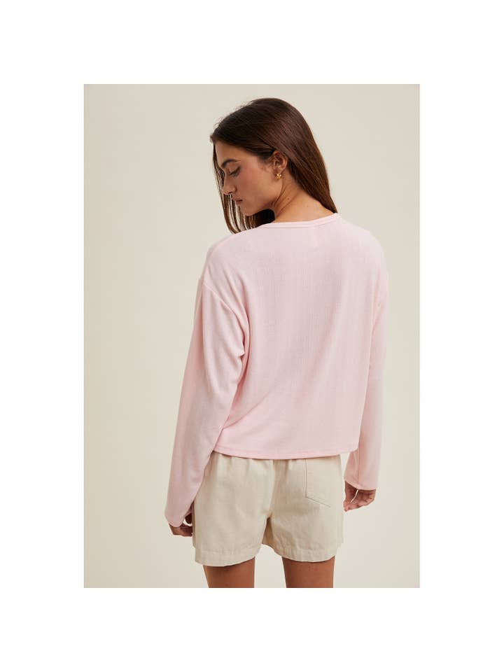 Wishlist Apparel - Wholesale Knit Top - Women's - POINTELLE BUTTON-UP CARDIGAN TOP / WL25-10450
