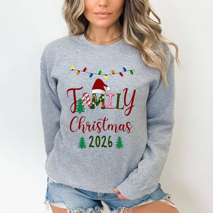 LA Shirt Company - Wholesale Graphic Sweatshirt - Women's - Family Christmas 2026 - Sweatshirt & Hoodie