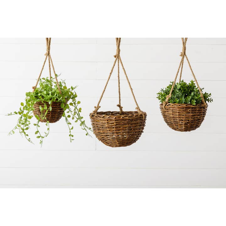 Audrey's Home & Gift - Wholesale Basket - Hanging Willow Baskets (Set Of 03)1