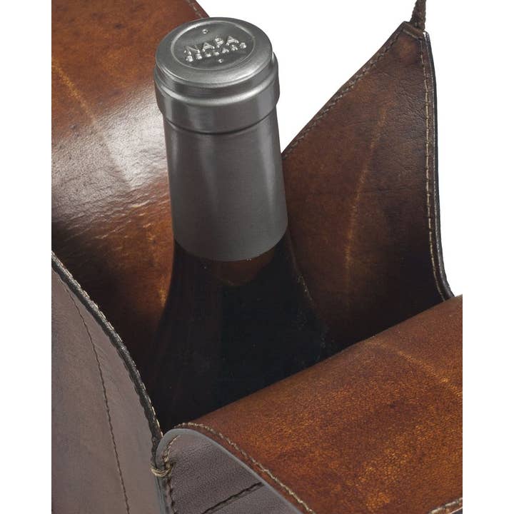 Jay mataji Handicrafts - Wholesale Wine Tote - Leather Wine Case, Personalized Leather Wine Bag, Groomsmen