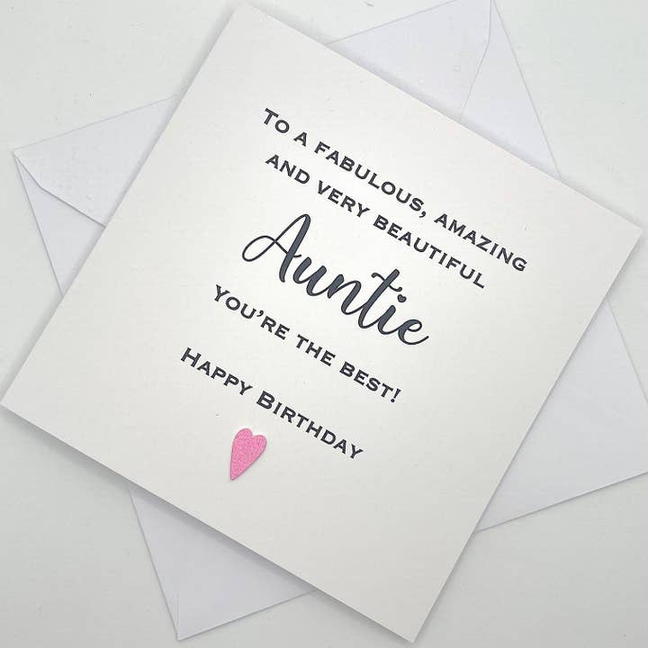 Auntie Birthday Card. Fabulous, Amazing and Special Auntie for wholesale by Looks Inviting