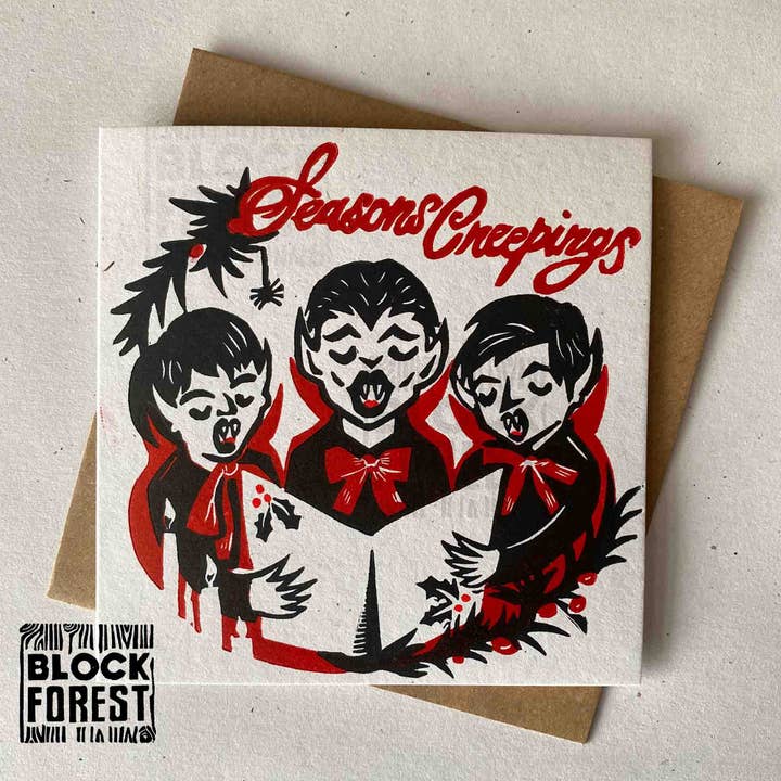 Blockforest - Wholesale Christmas Card - Carolling Vampires Yuletide/Christmas Card 3