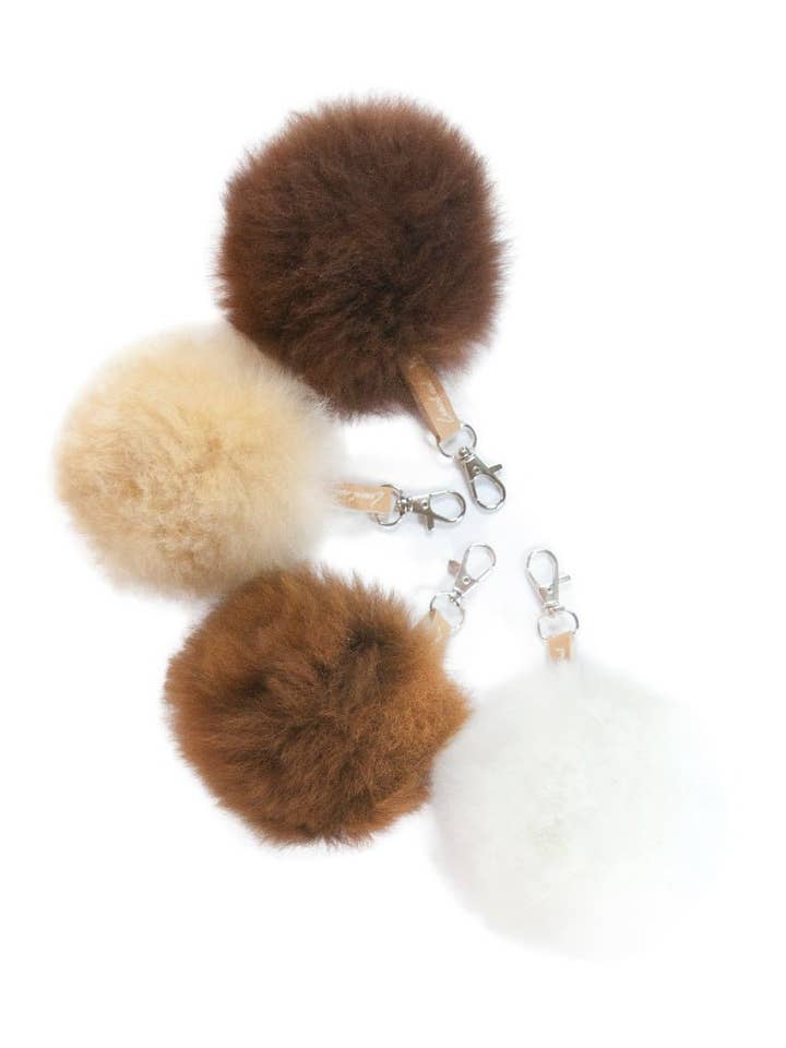 Plush Pompom Charm: Natural for wholesale by Lanart Alpaca