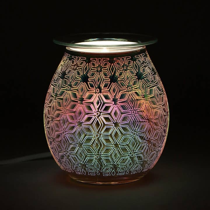 Something Different Wholesale - Wholesale Oil Warmer - *UK 3 pin plug* 3D Geometric Flower Electric Oil Burner