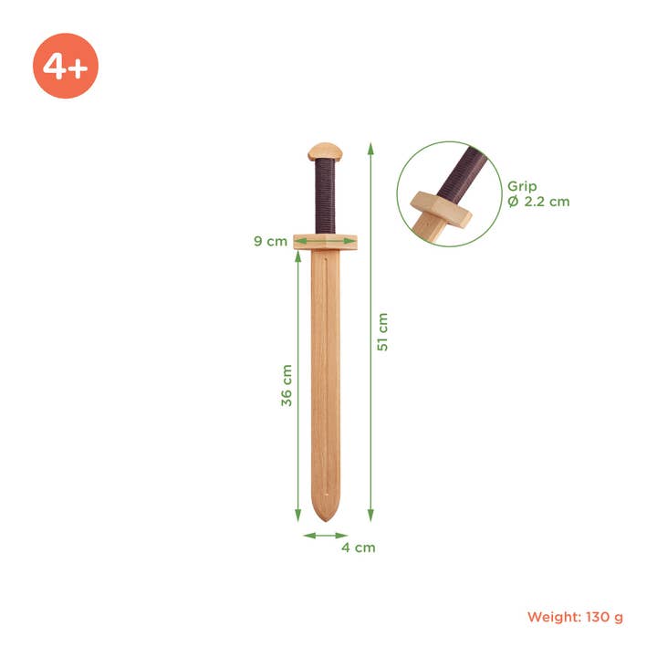 Challenge and Fun, Inc. - Wholesale Wood Toy - Kids - Small Double-Edged and Round Shield Set in Retail Box