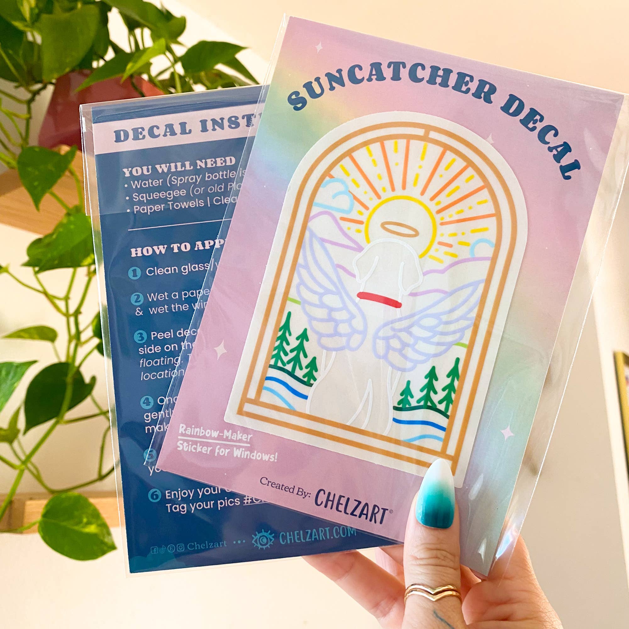 Chelzart - Vendita all'ingrosso Acchiappasole - Adesivo Memoriale per Animali con Arcobaleno Riflettente | Regalo Commemorativo Chelzart1