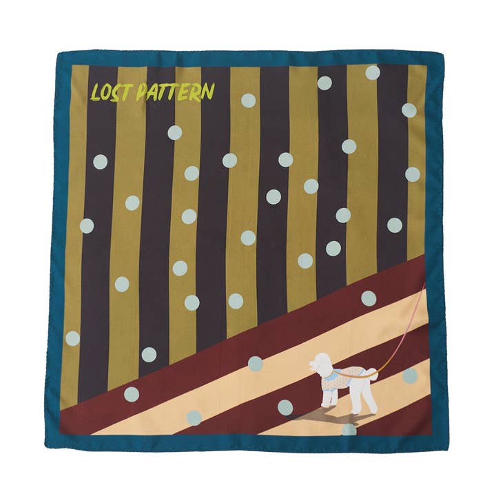 "Pandita the Dog" Silk Bandana - Coffee for wholesale on Faire0