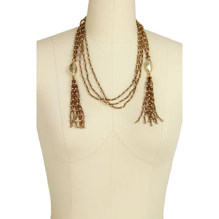 Veroma Gifts - Wholesale Y-Neck/Lariat Necklace - Long Beaded Tassel Chain Necklace