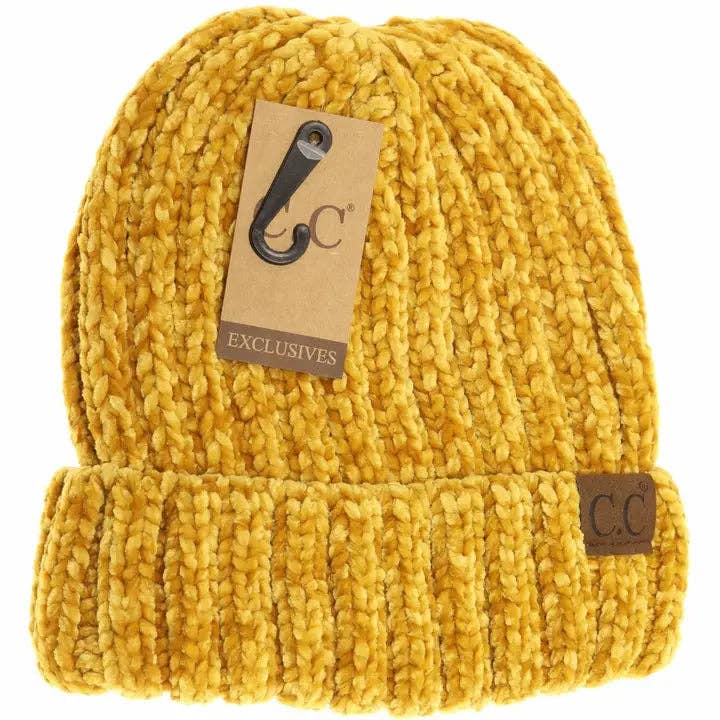 C.C Beanie – Großhandel Beanie – Damen – CC-Mütze aus massivem, geripptem Chenille HAT18151