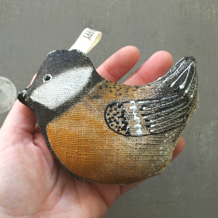 Ornamento de Pássaro Chapim Grande em Linho com Sachê de Ervas e Lavanda por atacado de HandyHappy